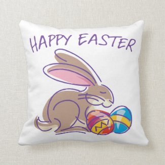 Happy Easter Throw Pillow