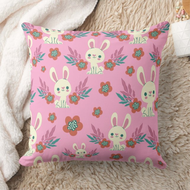 Happy Easter  Throw Pillow (Blanket)