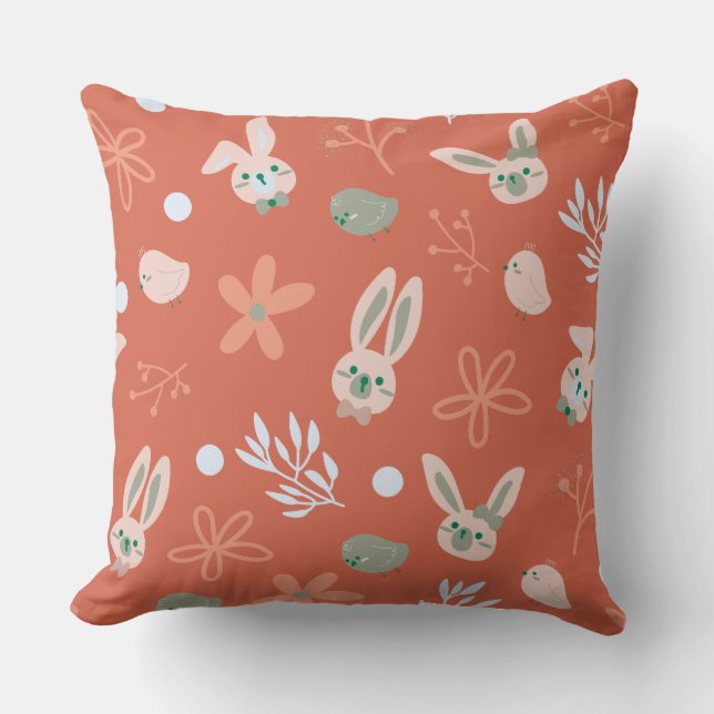 Happy Easter  Throw Pillow (Front)