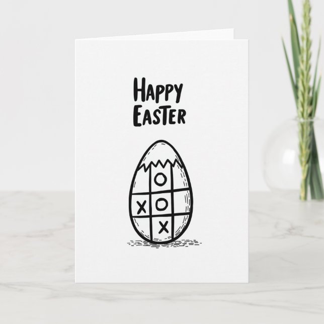 Happy Easter Tic Tac Toe Egg Card (Front)
