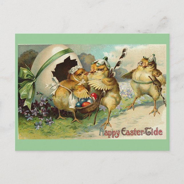 Happy Easter Tide Vintage Holiday Postcard (Front)