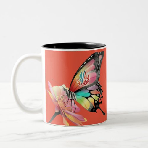 Happy Easter times spring butterflies  Two_Tone Coffee Mug