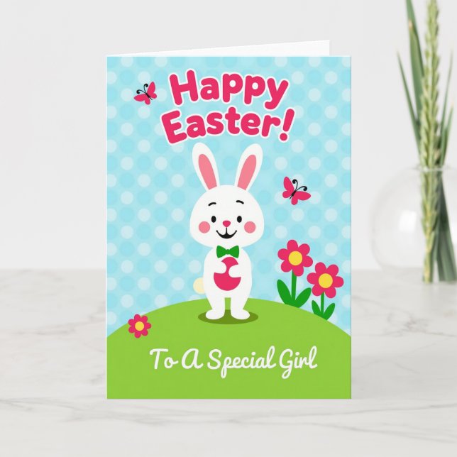 Happy Easter To A Girl Card (Front)