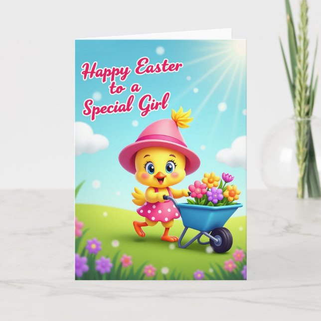 Happy Easter To A Special Girl Card (Front)
