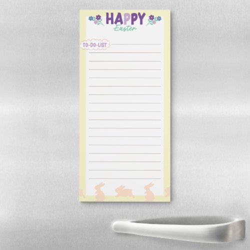 Happy Easter To_Do_List Yellow Lined Magnetic Notepad