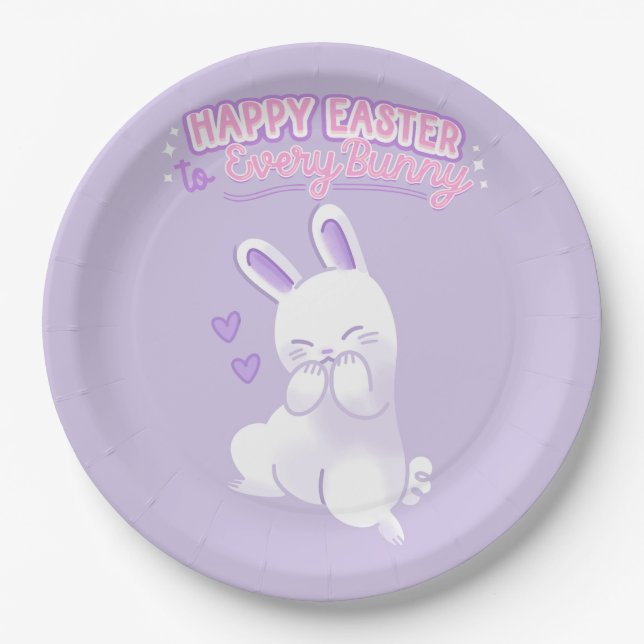 Happy Easter to Every Bunny Paper Plates (Front)