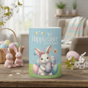 Happy Easter To Everybunny Cute Pastel Easter Pillar Candle