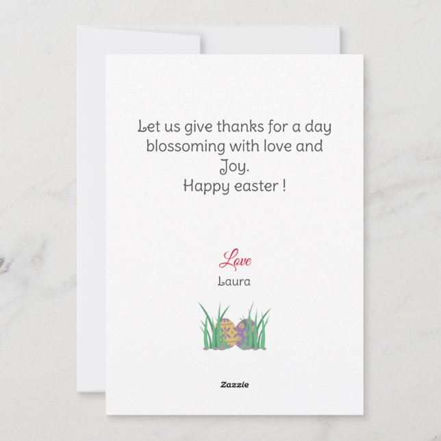  Happy Easter to friends, mom & baby photo custom  Holiday Card (Back)
