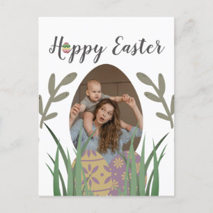Happy Easter to friends, mom & baby photo custom Holiday Postcard