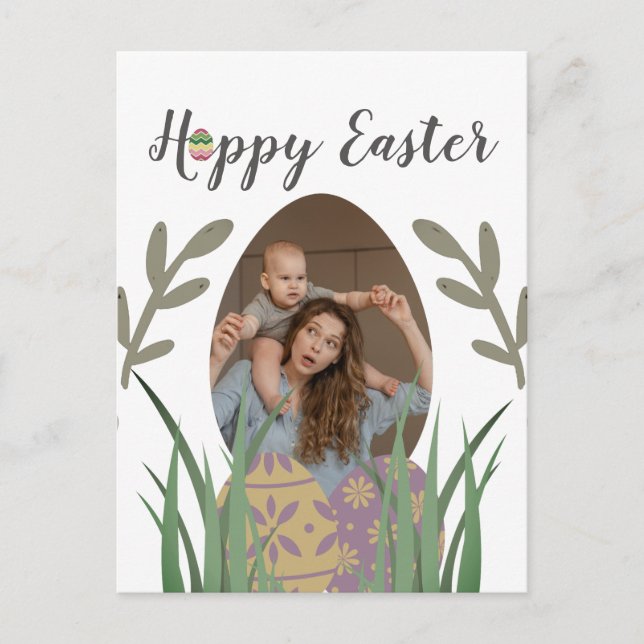  Happy Easter to friends, mom & baby photo custom Holiday Postcard (Front)