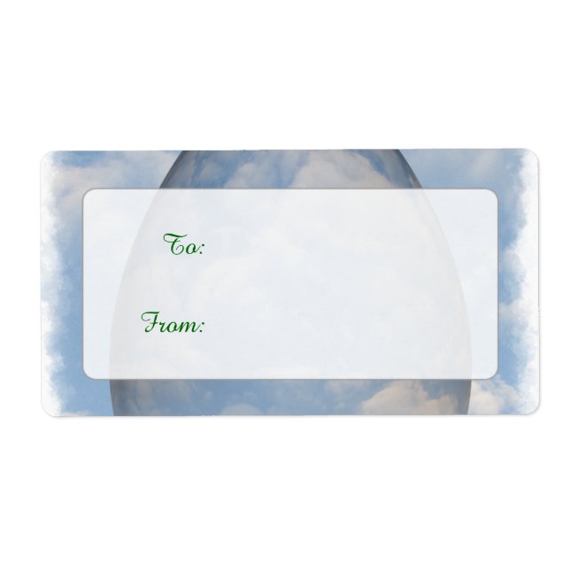 Happy Easter - Transparent Easter Egg in the Sky Label (Front)