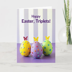 Happy Easter Triplets Card