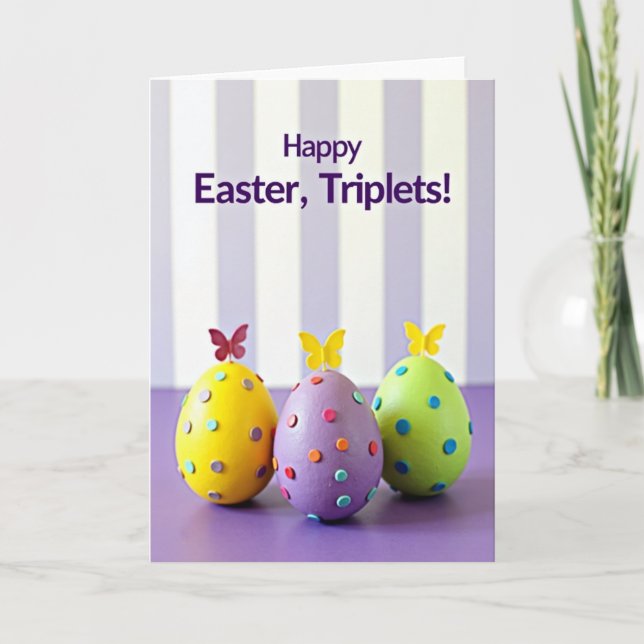 Happy Easter Triplets Card (Front)