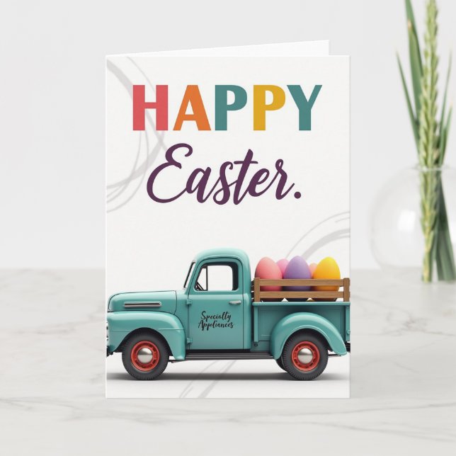 Happy Easter Truck Scene Card (Front)