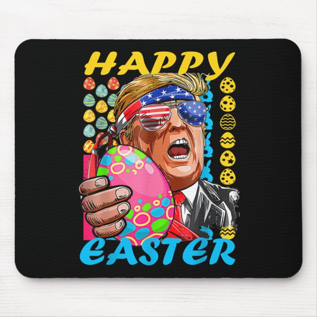 Happy Easter Trump Patriotic Bunny Flag  Mouse Pad (Front)