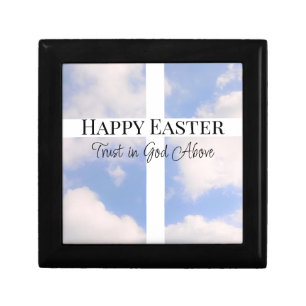 Happy Easter Trust in God Blue and White Gift Box