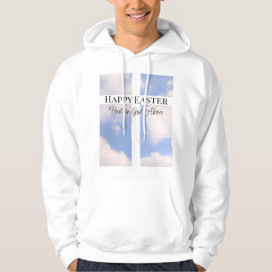 Happy Easter Trust in God Blue and White Hoodie