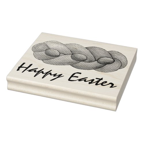 Happy Easter Tsoureki Greek Armenian Holiday Bread Rubber Stamp