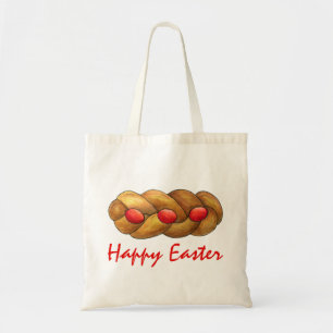 Happy Easter Tsoureki Greek Armenian Holiday Bread Tote Bag