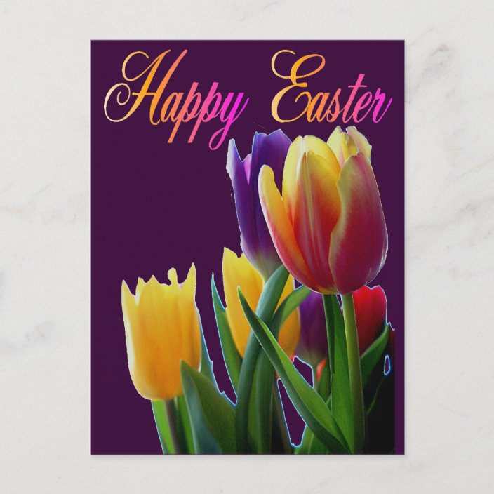 Happy Easter Tulips Greeting Cards