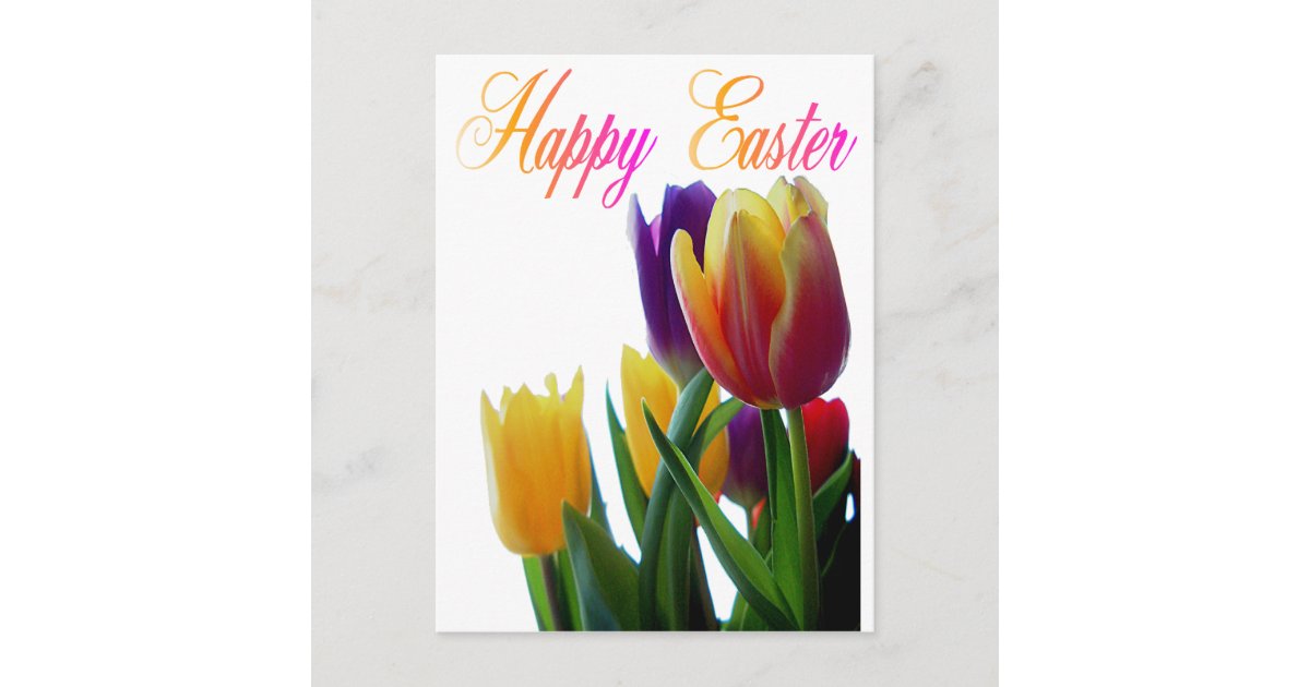 Happy Easter Tulips Greeting Cards Zazzle