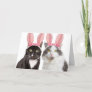 Happy Easter Two Cute Cats in Bunny Ears Humor Holiday Card