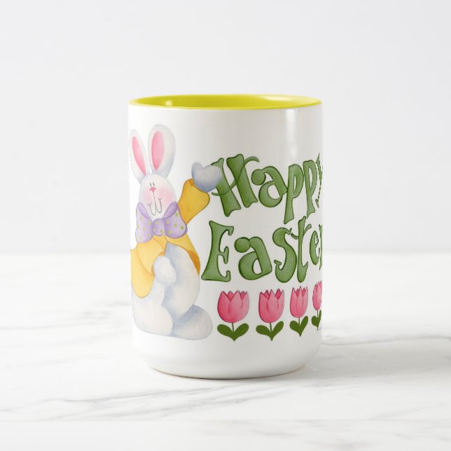 Happy Easter Two-Tone Coffee Mug (Center)