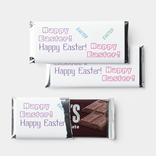 Happy Easter Typography Hershey Bar Favors (Front)