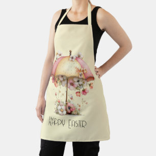 Happy Easter Umbrella and Flowers Apron