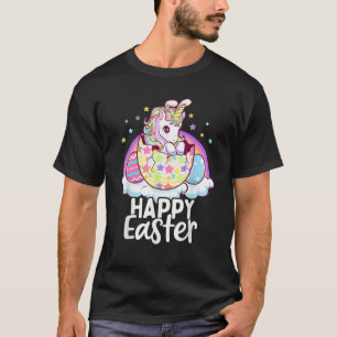 Happy Easter Unicorn Bunny Girls Kids Easter Eggs T-Shirt