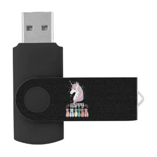 Happy Easter Unicorn Bunny Rabbit Eggs Flash Drive
