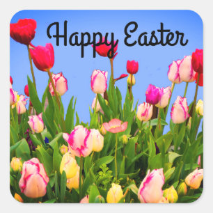 Happy Easter Various Tulips #3 Stickers