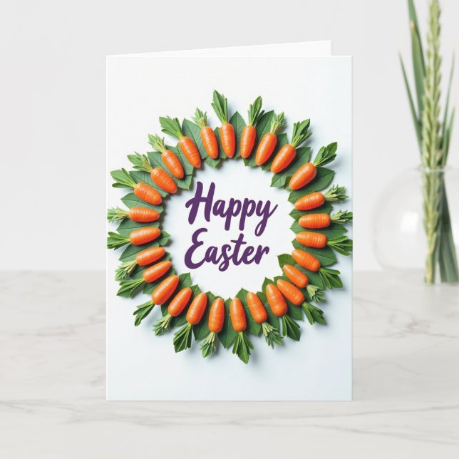 Happy Easter Vegetable Wreath Card (Front)