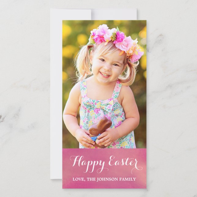 Happy Easter Vertical Photo Card (Front)