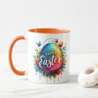 Happy Easter: Vibrant Watercolor Easter Egg Mug