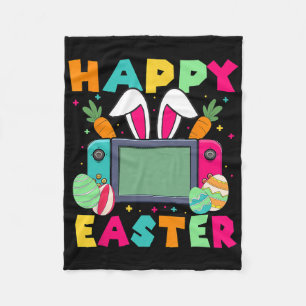 Happy Easter Video Game Bunny Gaming Controller Ga Fleece Blanket
