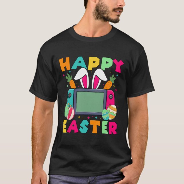 Happy Easter Video Game Bunny Gaming Controller Ga T-Shirt (Front)