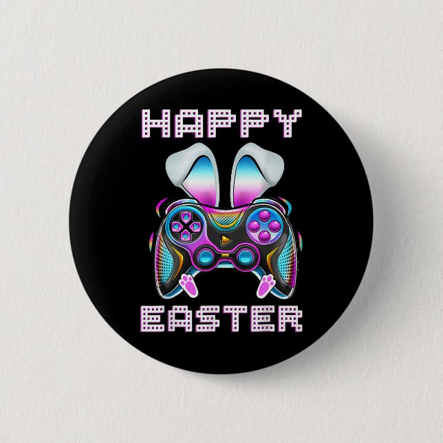 Happy Easter Video Game Controller Funny Gamer Boy Button (Front)