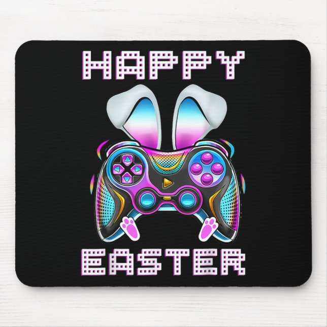 Happy Easter Video Game Controller Funny Gamer Boy Mouse Pad (Front)