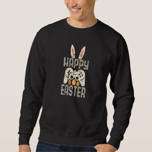 Happy Easter Video Game Cute Easter Bunny Vintage Sweatshirt