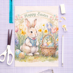 Happy Easter Vintage Bunny  Tissue Paper