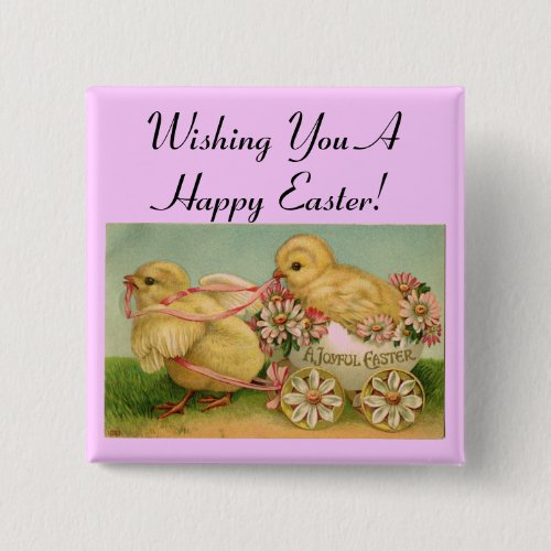 Happy Easter Vintage Chicks Pin