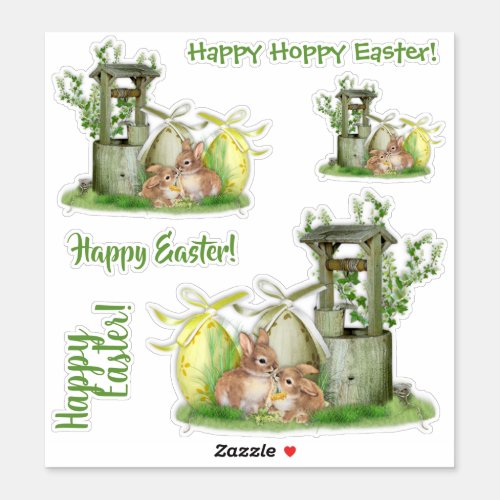 Happy Easter Vintage Easter Bunny Sticker