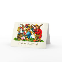 Happy Easter. Vintage Easter Rabbits
