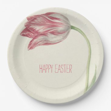 Happy Easter | Vintage Fine Art Pink & White Tulip