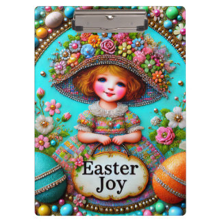  HAPPY EASTER ~ Vintage Girl Eggs ~ Clipboard