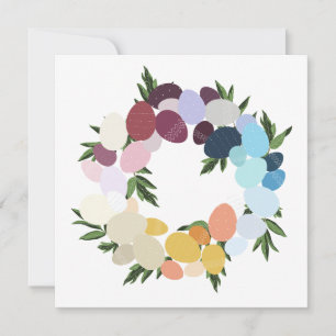 Happy Easter. Vintage Holiday Wreathe.  Invitation