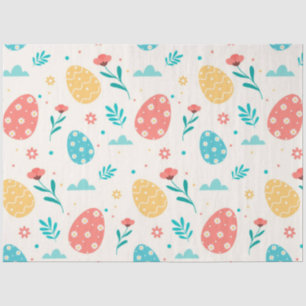 Happy Easter Vintage Red Egg Floral Tissue Paper