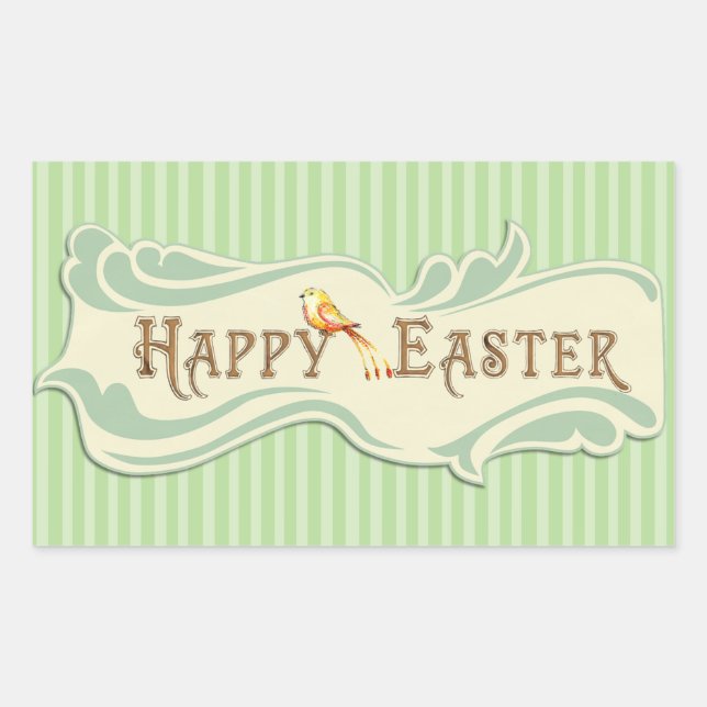 Happy Easter Vintage Sage Green Stickers (Front)
