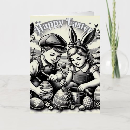 Happy Easter Vintage Style Easter Greeting card